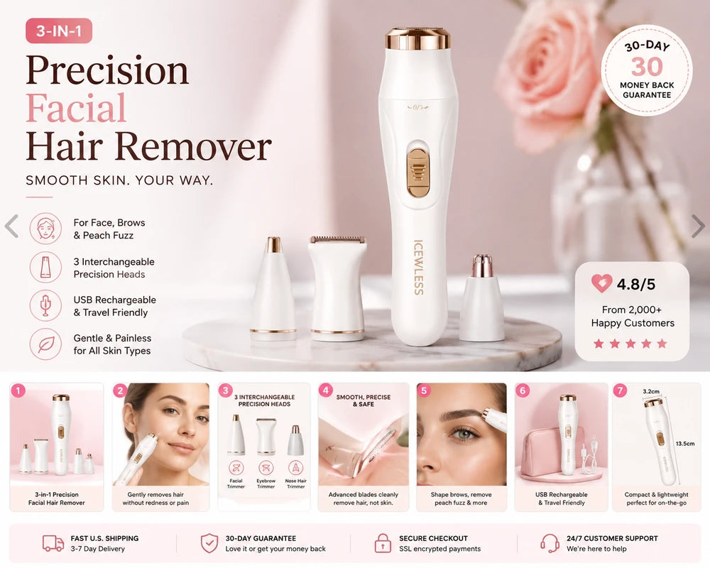 VELISSE 3-in-1 facial grooming device